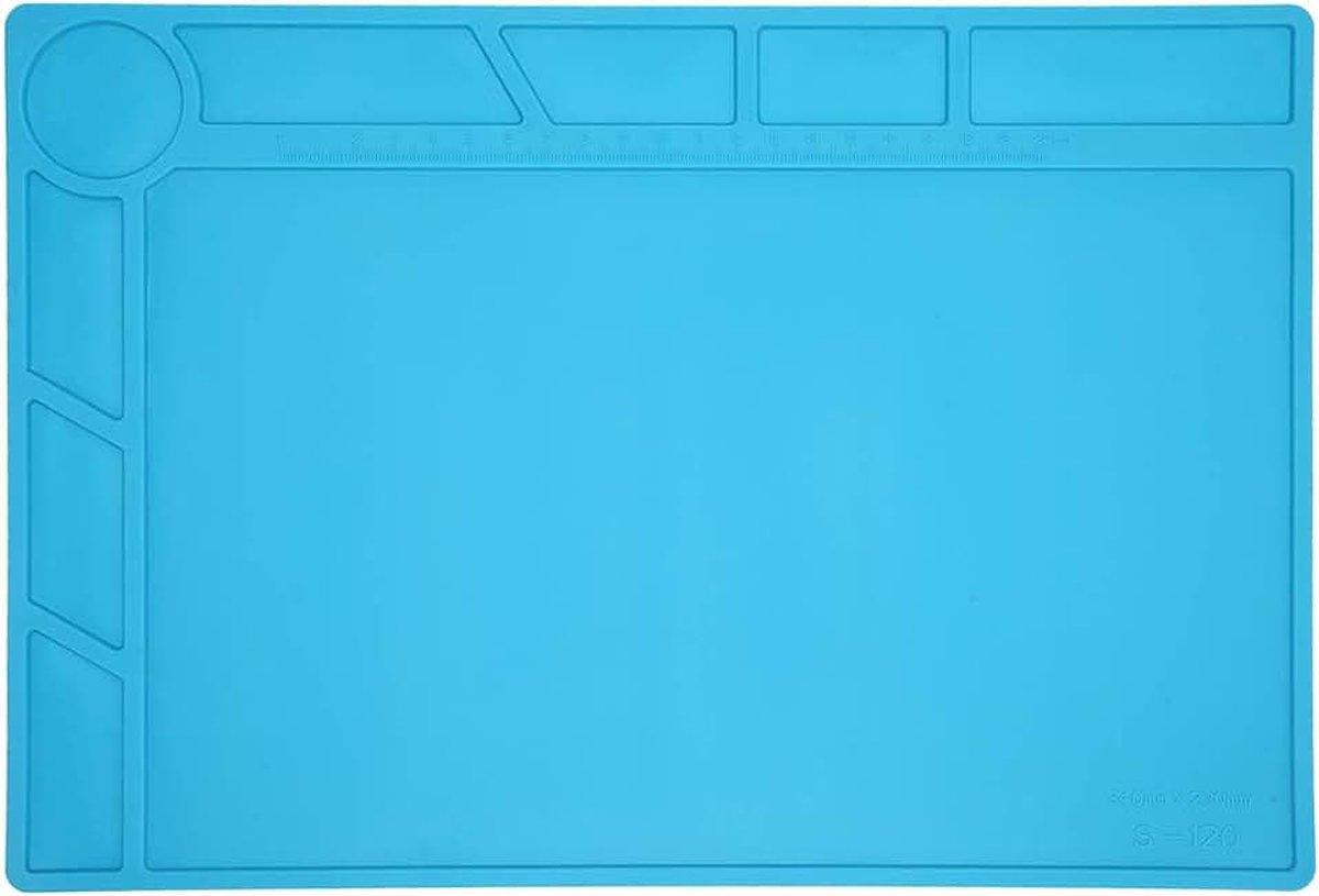 Reparatiemat, blauwe warmte-isolatie reparatie demontage werkstation antistatische warmte-isolatie siliconen pad voor solderen, elektronica reparatie