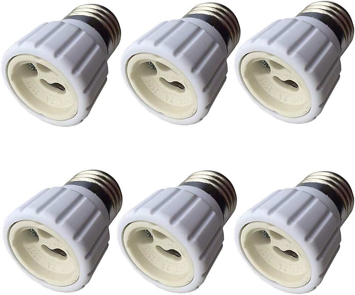 6 stuks E27 naar GU10 lampfitting adapter voor ledlampen
