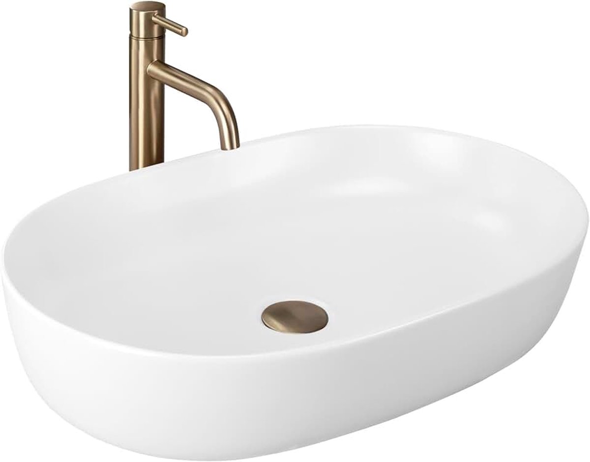 U9653, Wastafel op aanrecht CLEO 61, White matt