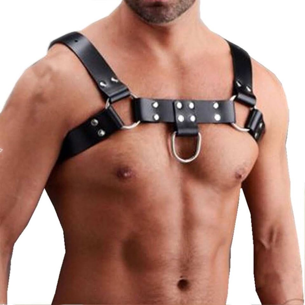 Lederen verstelbare schouderriem kostuum clubwear voor mannen