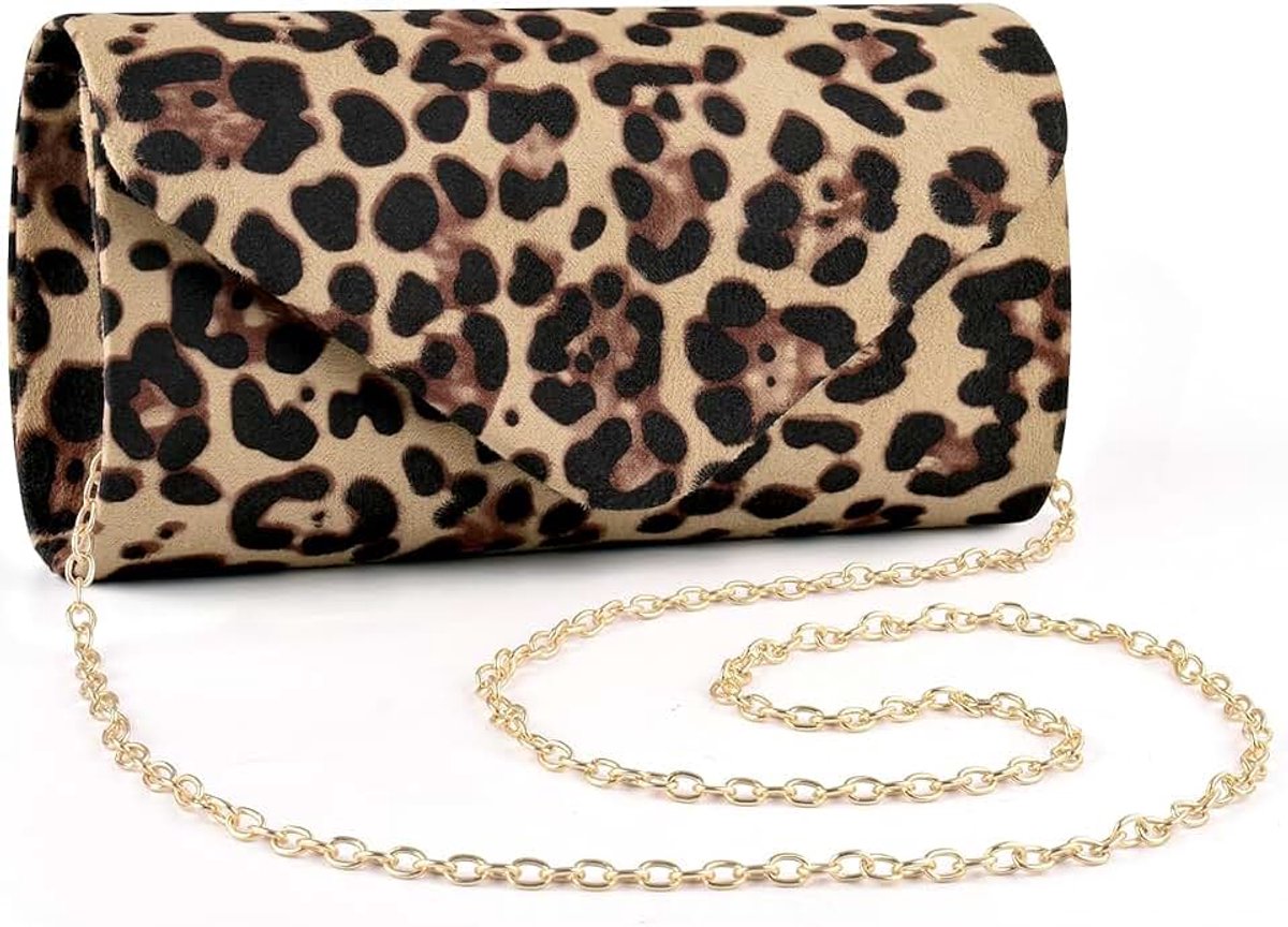 Clutches, avondtas, onderarmtas, tas, formele party-handtas voor bruiloft, feest, cocktail, eindejaarsbal, schoudertas, suède met afneembare ketting