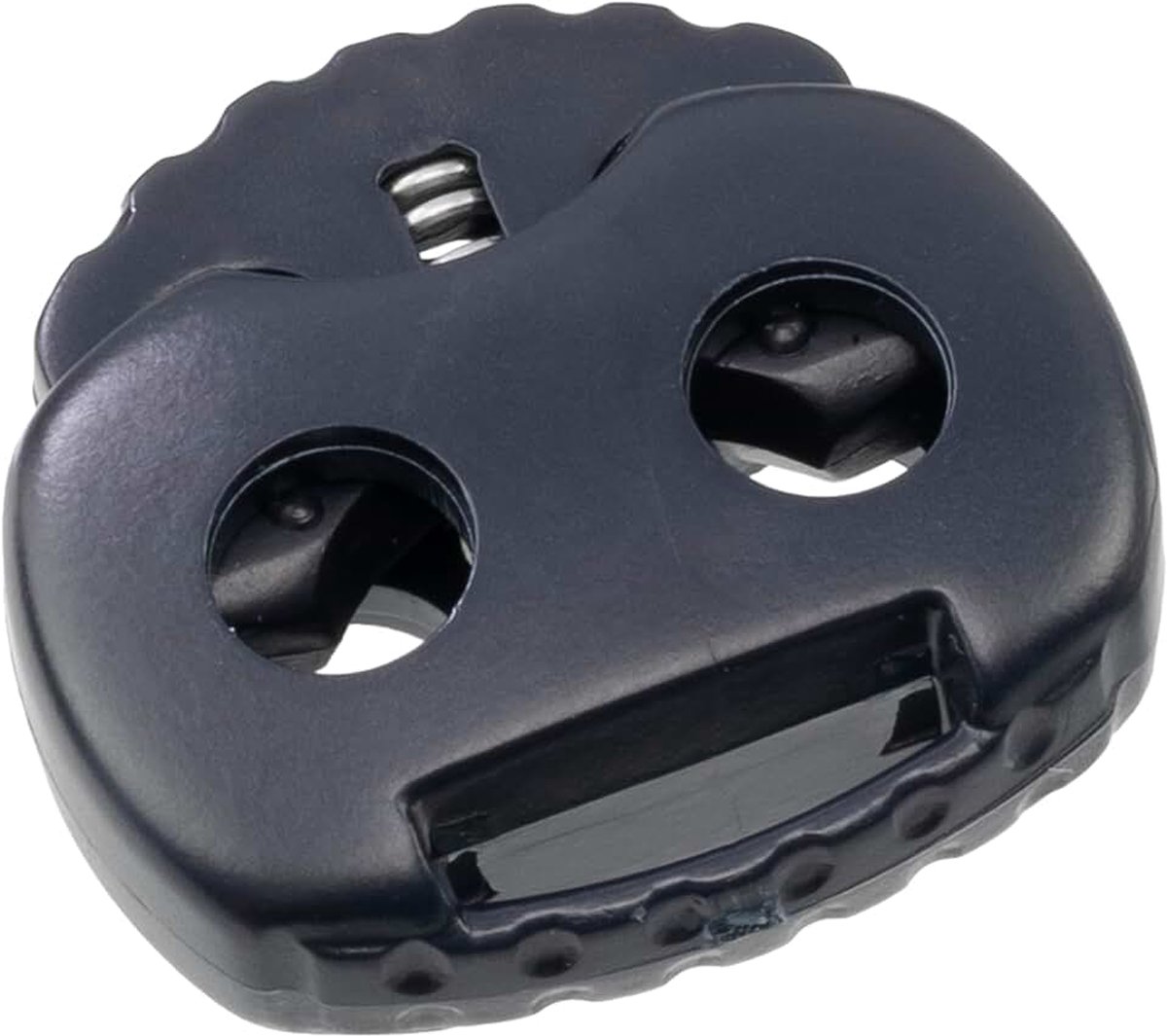 - C78110-12-delige set ovale 22 mm snoerklemmen met veer en 2 gaten - stop klem snoerstopper - opening 5 mm - van kunststof - kleur donkerblauw