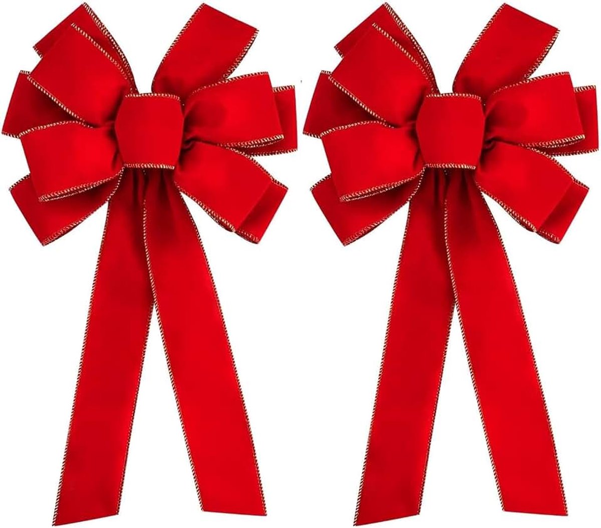 Strikken, rood, groot, 78 x 27 cm, dennenboomstrikken | Kerstboomstrik voor kerstboom, krans, open haard, huisdeur, vakantiedecoraties