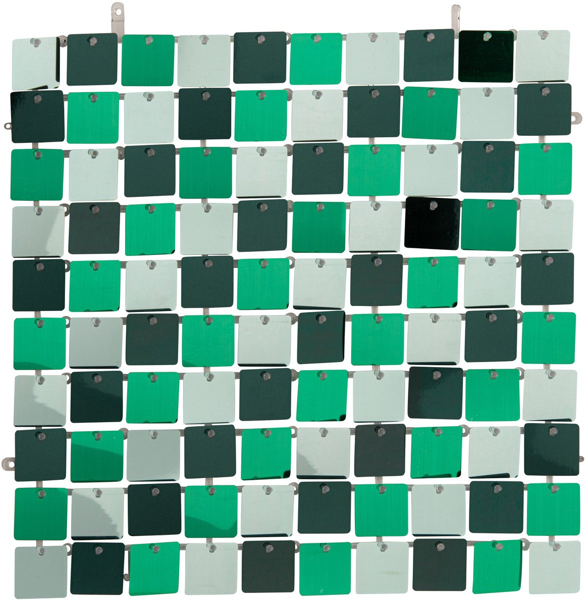 J-Line Vierkant decoratief paillettenpaneel - PET - blauw/groen - set van 6