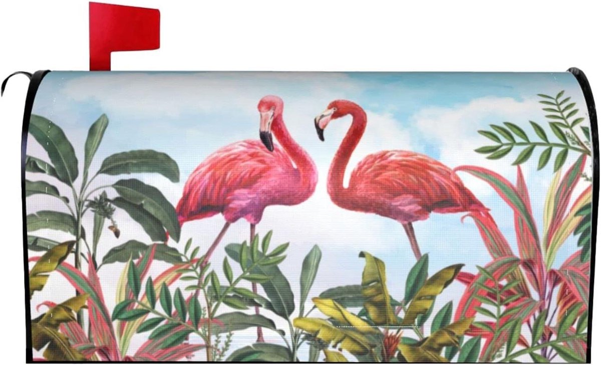 Brievenbus Decoratie - Brievenbushoes - Tuin Aankleden - Waterdicht Oxford Doek - 53 x 45 cm - Roze Flamingo