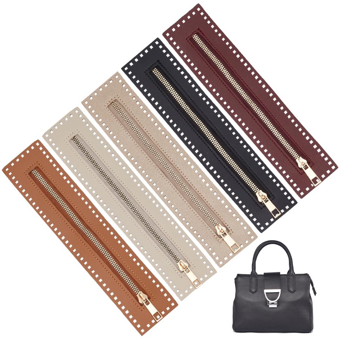 PU Lederen Rits 27Cm Met Frame - Handgemaakte Tas Ritsen Bulk Close End Voor DIY Gehaakte Portemonnee Naaien Jeans Accessoires