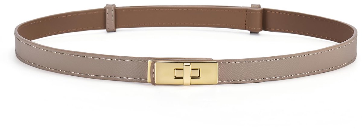 Dames Verstelbare Skinny Lederen Riem Solid Alloy Turn Lock Slanke Dunne Taille Riem Tailleband Decoratieve Riem Voor Jurken Jeans Broek