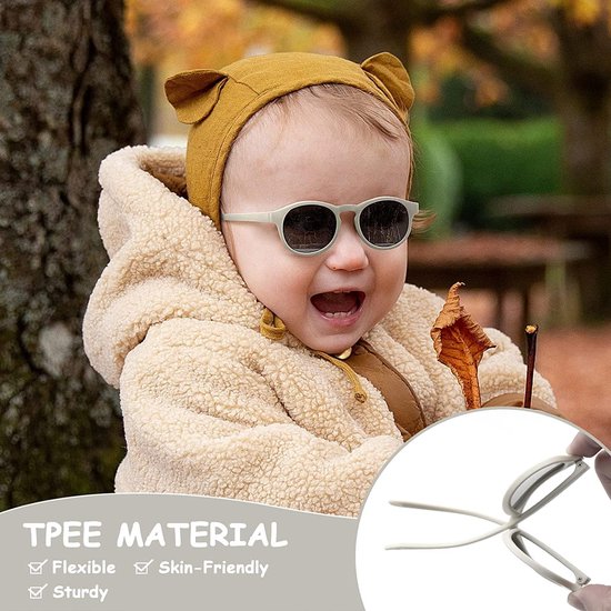 Baby Zonnebril - Kinderzonnebril Flexibel - Oogbescherming Buiten - Gepolariseerde Glazen - 0-24 Maanden - Blauw — afbeelding 2