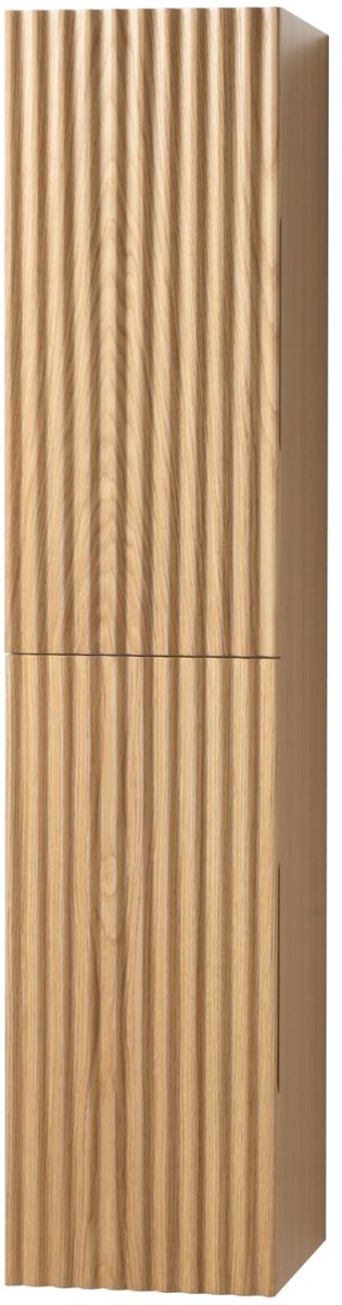 ALONI BEGONIA hoge badkamerkast – 35x160x35 cm – Naturel eiken – Greeploos & softclose – Omkeerbaar