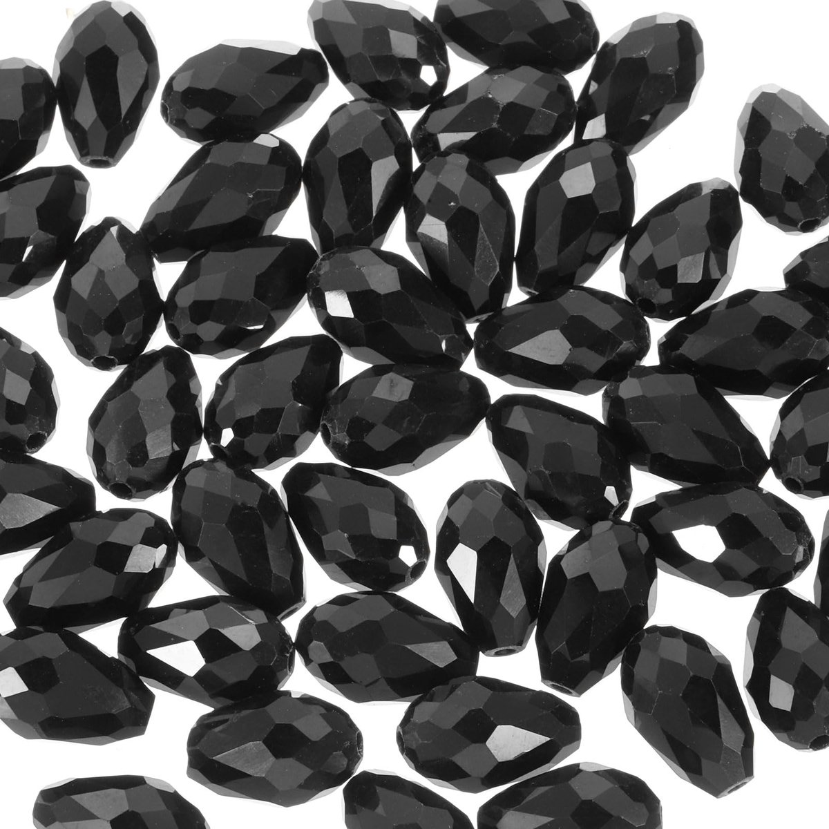 Facetteerde glazen kralen, 100 stuks zwarte bicone geboortesteenkralen met verticaal gat voor het maken van sieraden zoals armbanden, kettingen, knutselen