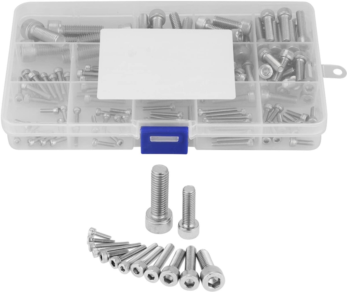 Bout- en Moersets M6 M8 M10 Zeskantschroeven met Platte Kop Zilver 304 Roestvrij Staal 135 Stuks M2.5 M3 M4 M5 M6 M8 304 Roestvrijstalen Zeskantboutenset