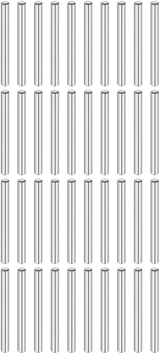 40 stuks 4 mm x 40 mm plugpennen 316L roestvrij staal cilindrische plugpennen plankhouders penstang bevestigingselementen metalen plankpennen zilverkleurig