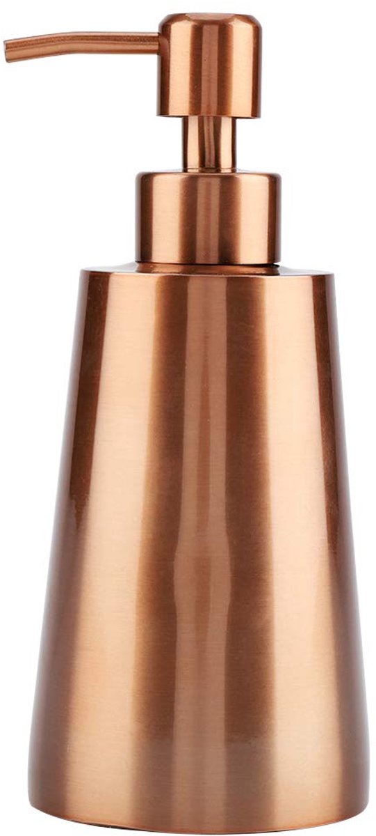 Zeepdispenser van roestvrij staal, roségouden zeepdispenser van schuim, 350 ml voor het reinigen van de badkamerkeuken, 17,5 cm