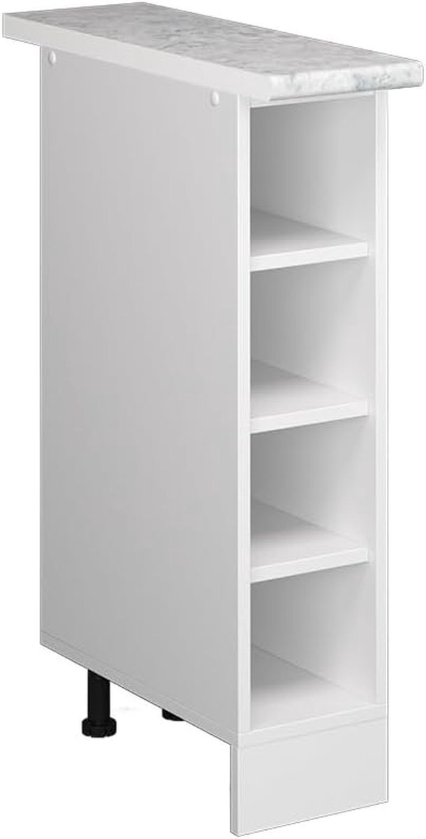 Onderkast Keuken - Opbergkast - Hobby Ruimte - Open Planken - 20 cm Breed - Wit