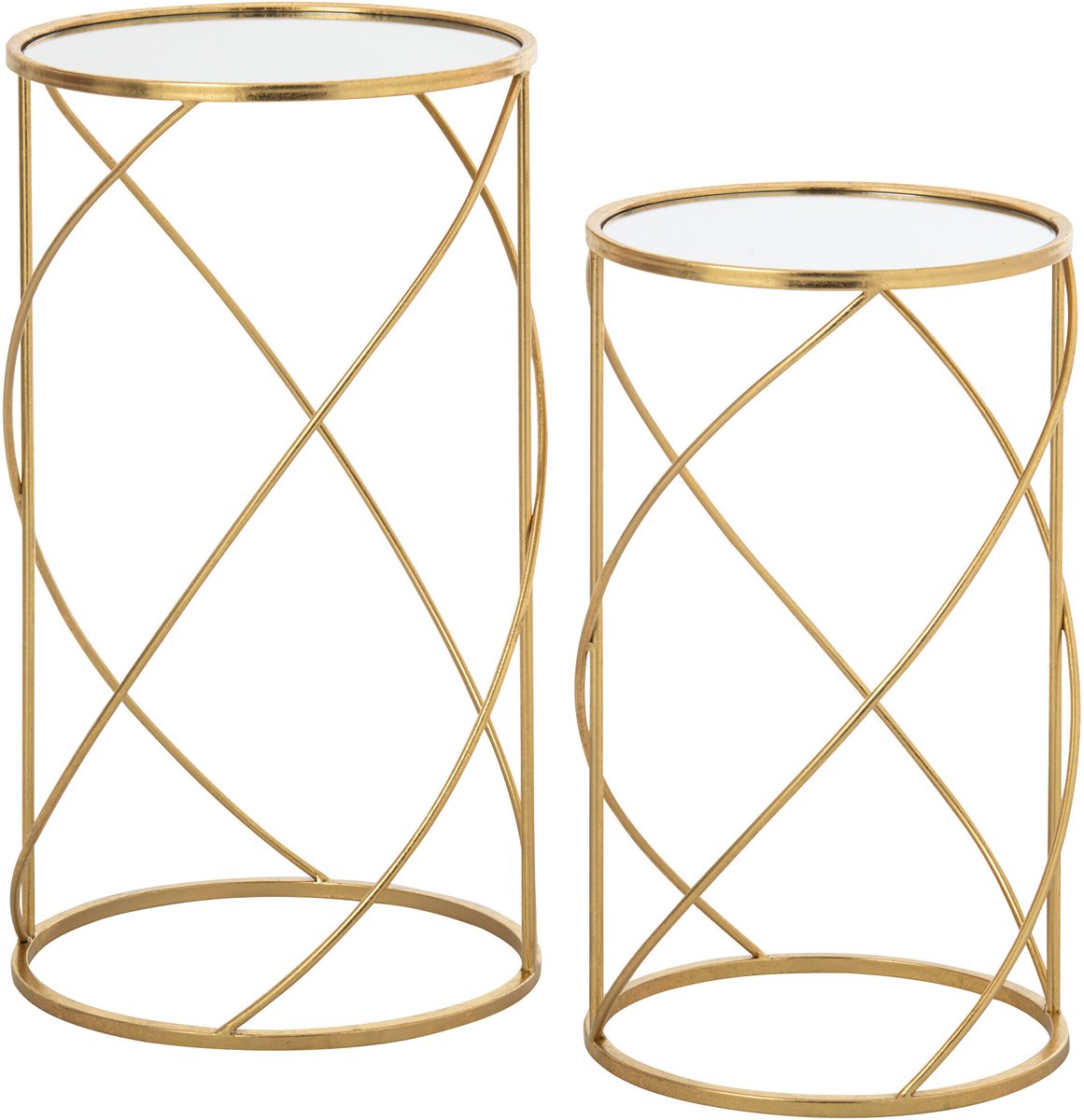 J-Line Bijzettafels - metaal - goud - set van 2