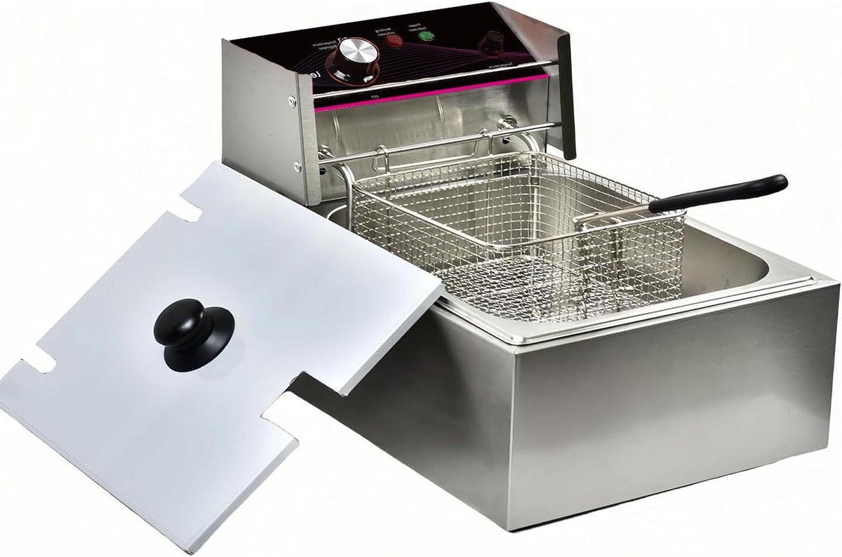 Friteuse - Frituurpan - Lekker Frituren - Instelbare Thermostaat - 6 Liter - Zilver