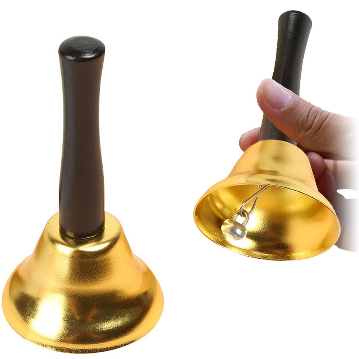 Tafelbel Service Bell Tafelbel Kleine Klassieke Metalen Receptiebel - Goud