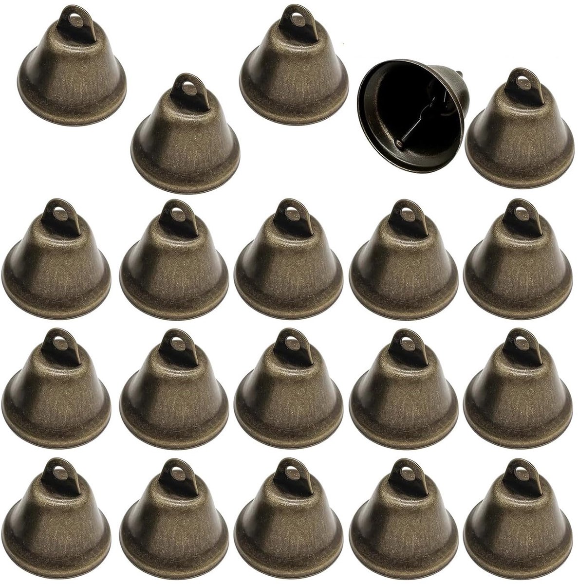set 20 stuks antiek brons 38 mm, kerstklokjes om te knutselen voor doe-het-zelf decoratie, kerstdecoratie, cadeau, kerstman, adventskrans, bloemstuk