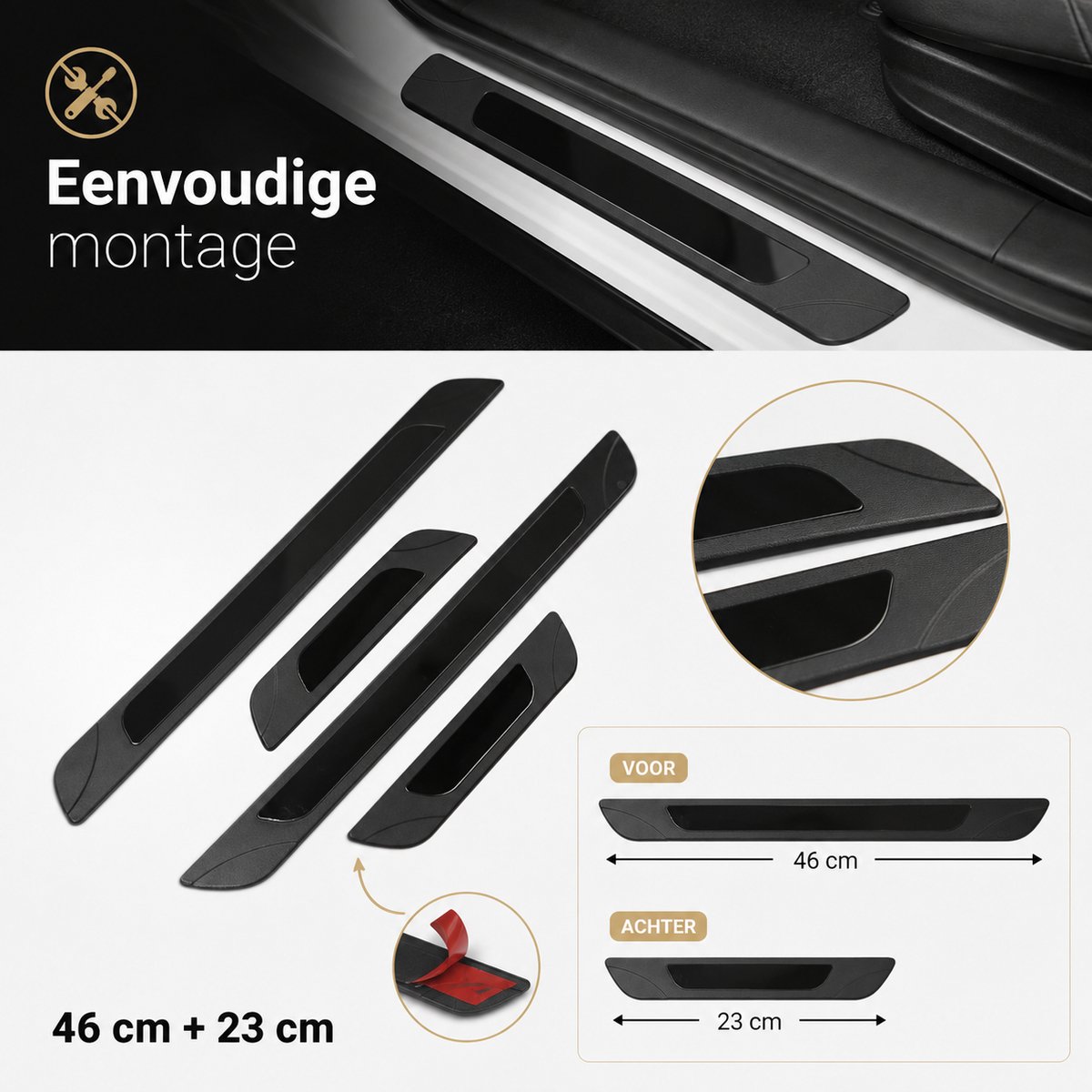 Instaplijsten Citroen C4 Cactus 1 - Set van 4 - Zwart glans - AIM