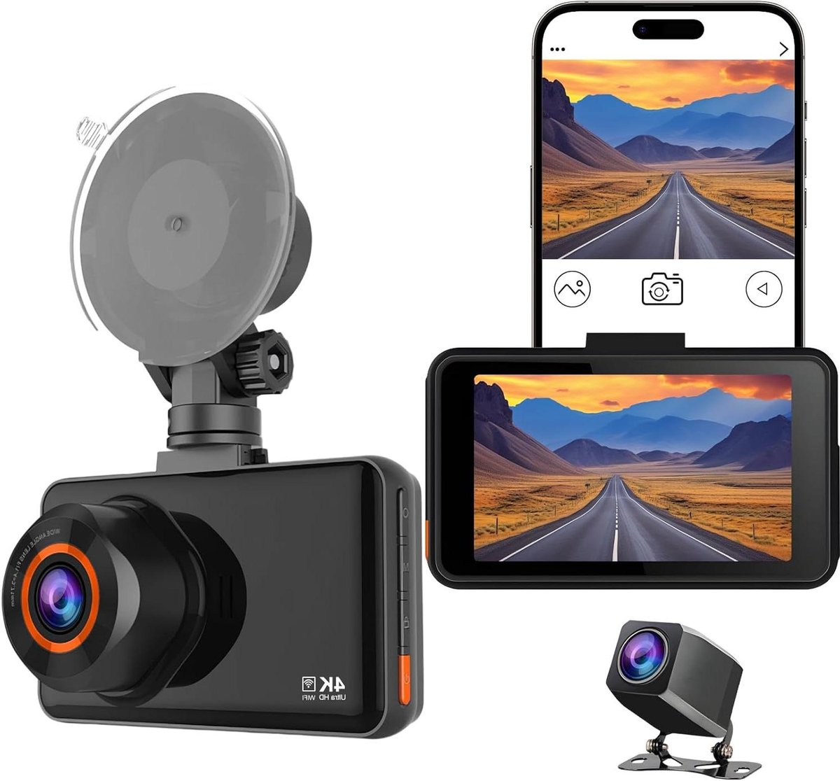 Rijrecorder Dashcam - Auto Camera - Veilig Rijden - 4K Hoge Resolutie - 3 inch IPS - Zwart