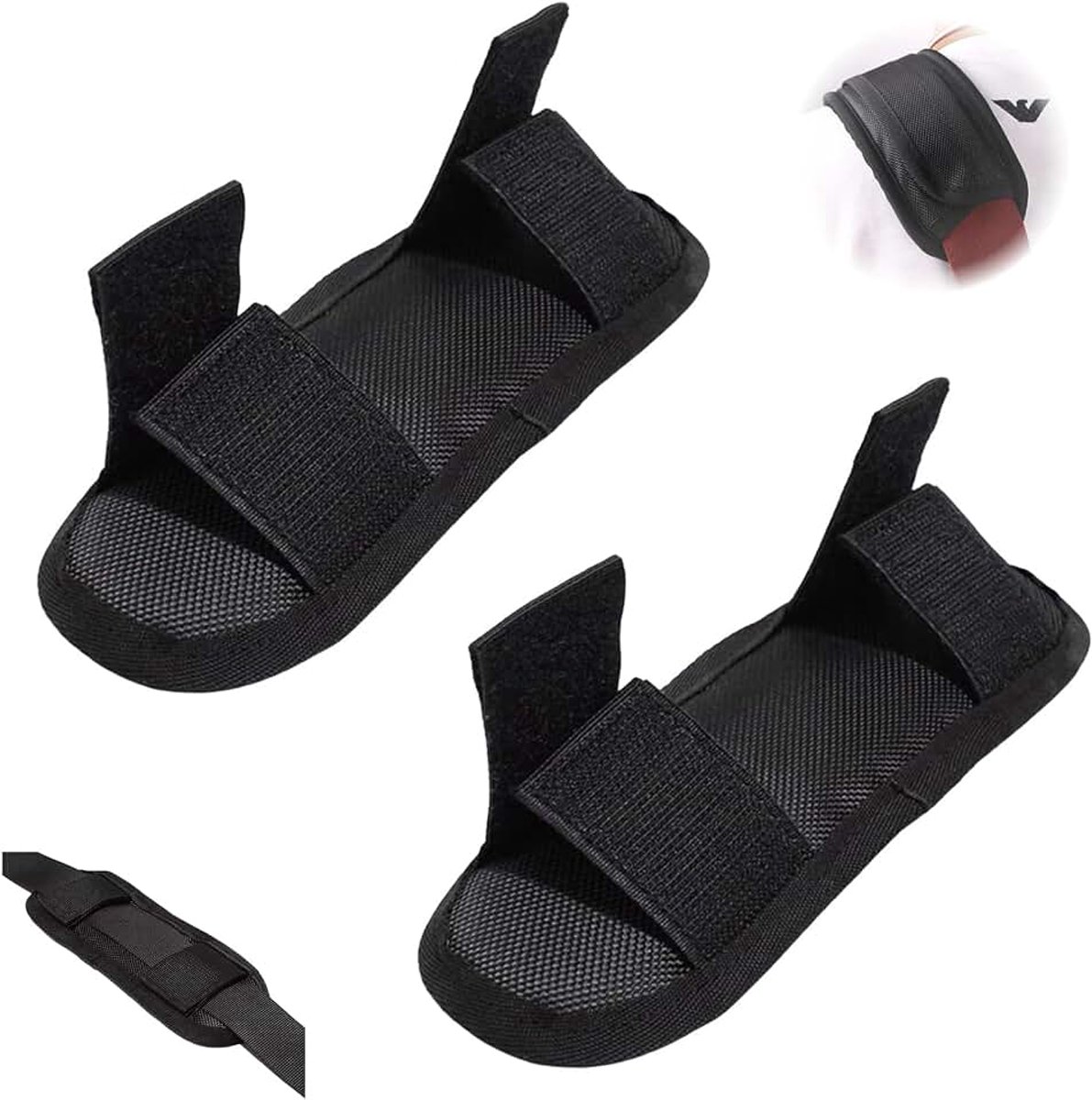 Schouderkussens, 2 stuks schouderriem met klittenband, tas anti-slip stop voor rugzak, tas, camera, laptop, koerierstas, gitaar, zwart, middelgroot, voor uniseks