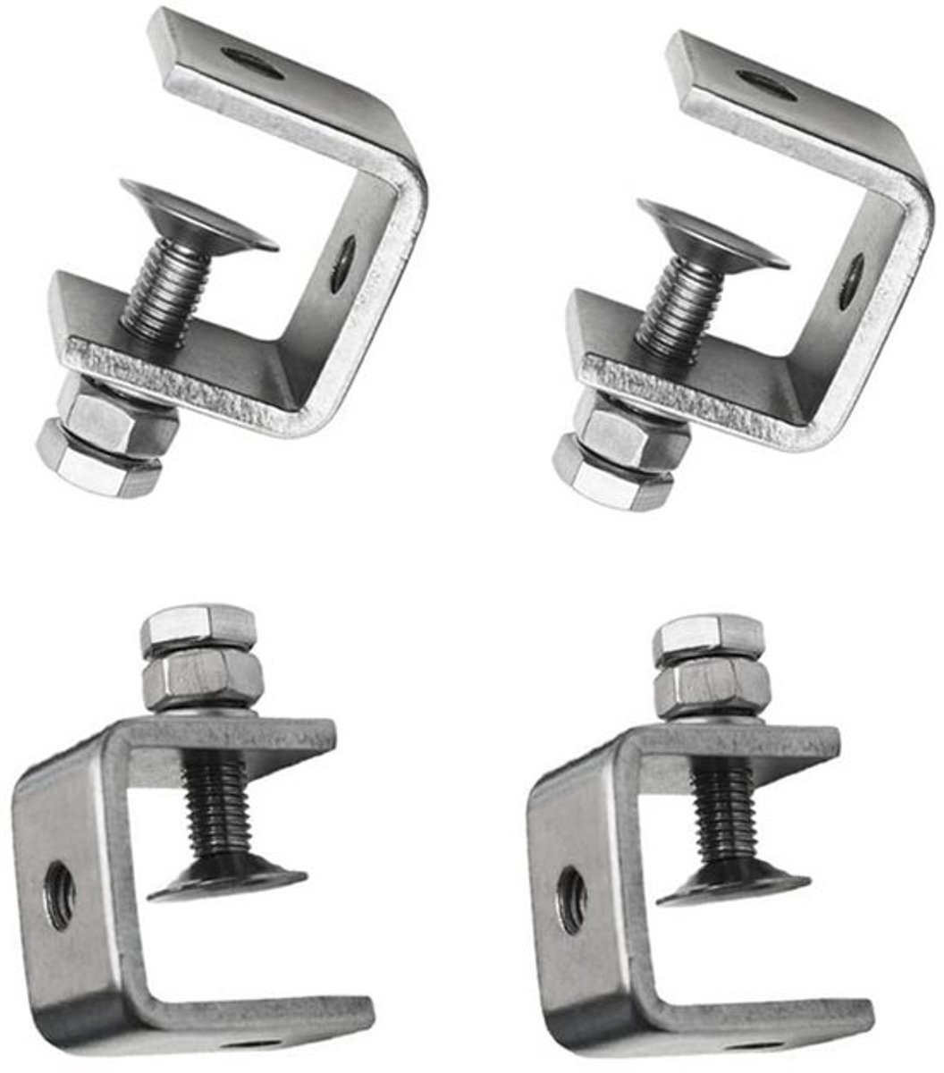 C-klemmen 4 Stuks - Roestvrij Staal - Heavy-Duty - Metaalbewerking/Houtbewerking - Klembereik 16-25 mm - Zilver - Klem