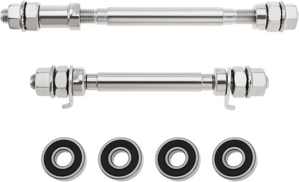 Wiel Hub As Set - Mountainbike - Duurzaam - Metaal - Lager - Fiets - Geschikt voor - As Set - Mountainbike - 140mm en 180mm - Wiel Hub As - 4 Lagers - Fiets Spindel - Shift Shaft Hendel.