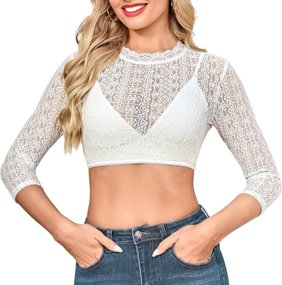 Blouse dames lange mouwen dirndlblouse kant dirndlblouses wit klederdrachtblouses voor Beierse klederdracht Oktoberfest