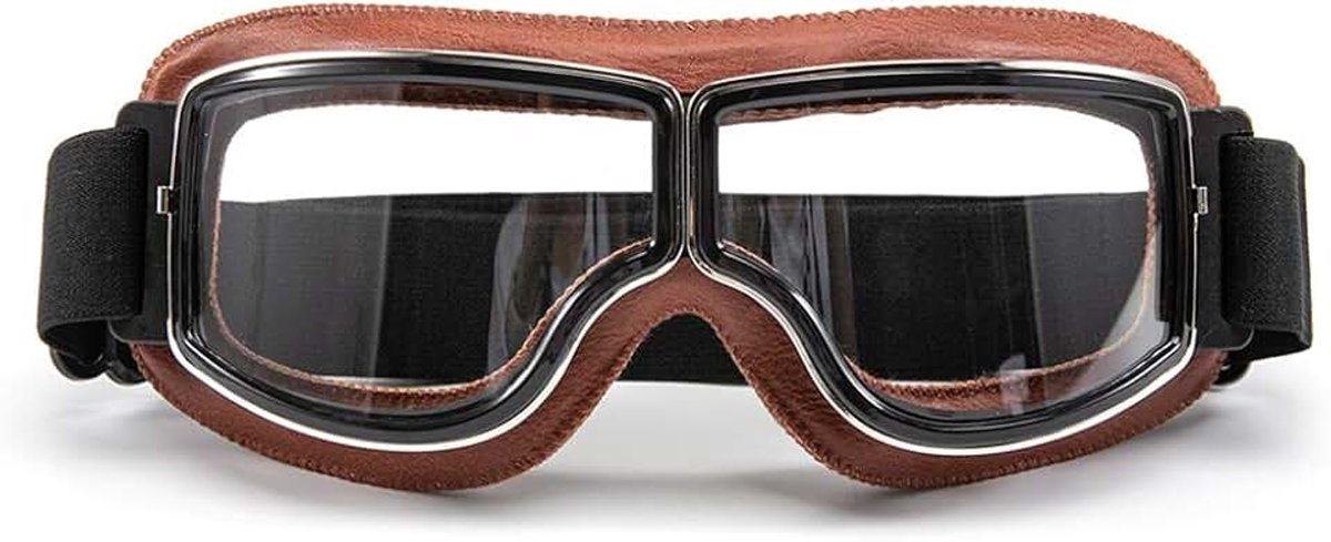 Lederen Goggles Over De Beschrijvingen Bril Open of Half Gezicht Helm Vrouwen Mannen Zonnebril