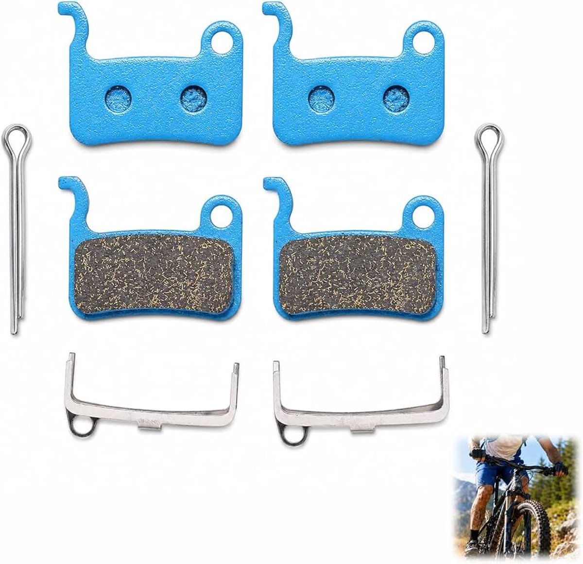 Set van 2 paar fietsremblokken, compatibel met Shimano XTR Deore XT SLX LX Saint Hone M601 multimetaal, krachtige remmen, compatibel met mountainbike, racefiets en stadsfiets