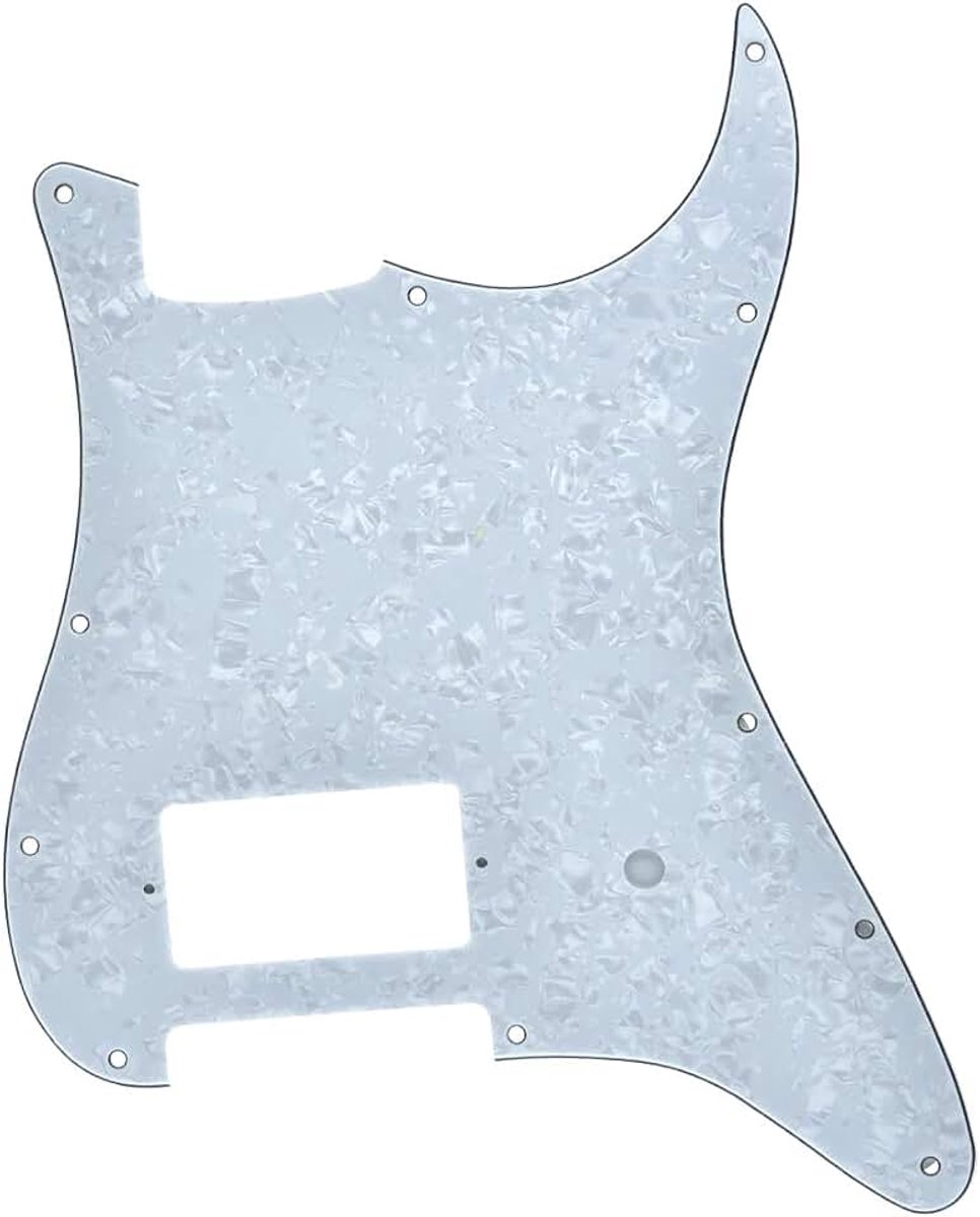 11 Hole ST/Strat Stijl Een Humbucker Gitaar Slagplaat Scratch Plaat voor Delonge Stratocaster/Strat Witte Parel