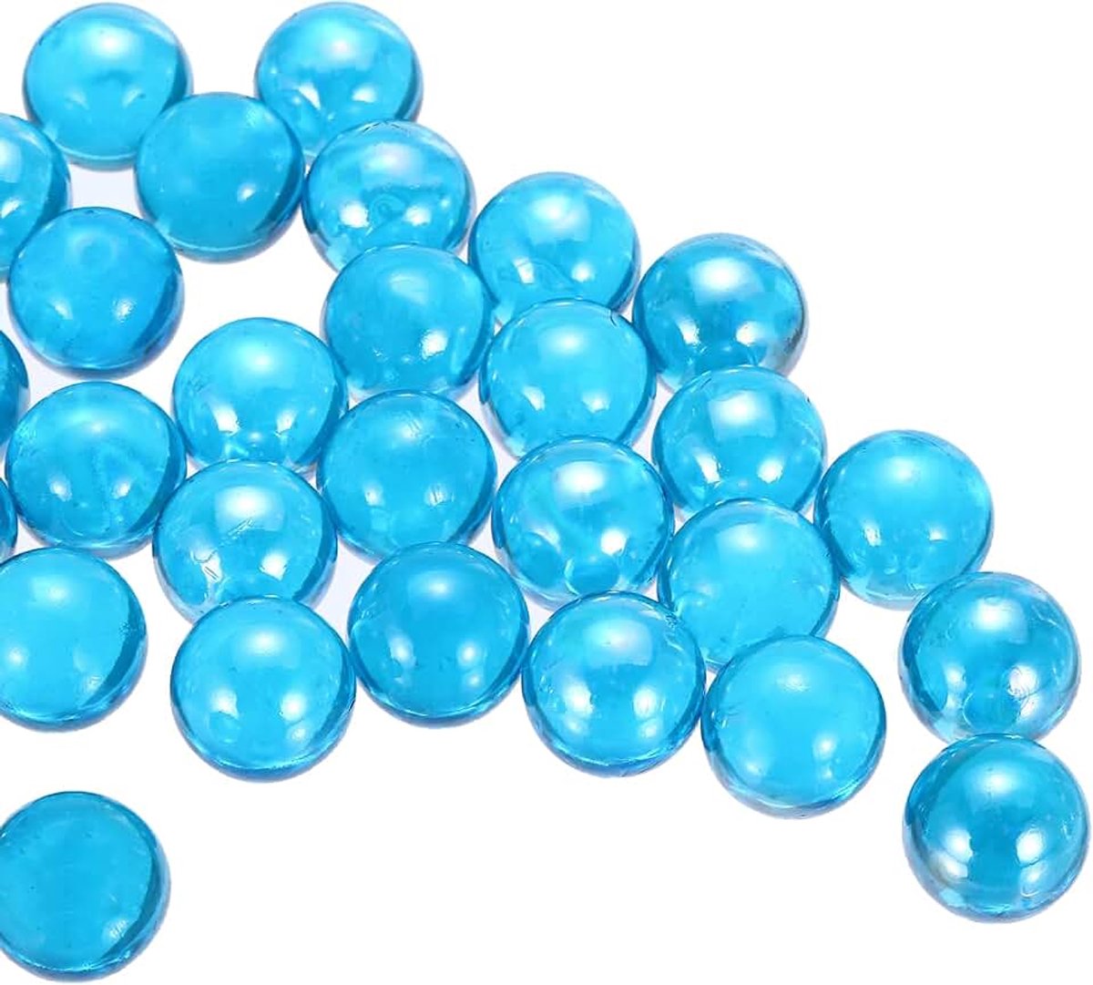 Glazen kralen, 1 set ronde glazen edelstenen, lichtblauw, 0,60 lbs, glazen ks, kiezelstenen voor vazenvulling, aquarium, decoratie, doe-het-zelf handwerk