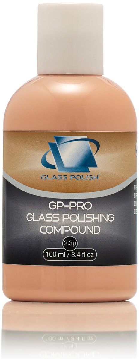 SnelShoppen - Glass Polish 3.4oz (100ml) Glaspolijstmiddel voor Professioneel Polijsten van Alle Glasoppervlakken, 2,3 Micron, Perfect voor Ramen, Aut