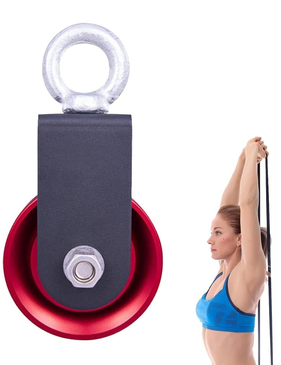 Hangend Katrolwiel - Hijskatrol Fitnesswiel - Fitnessapparatuur Gebruik - 360 Graden Roteerbaar - 661 lbs Draagvermogen - Aluminiumkleur