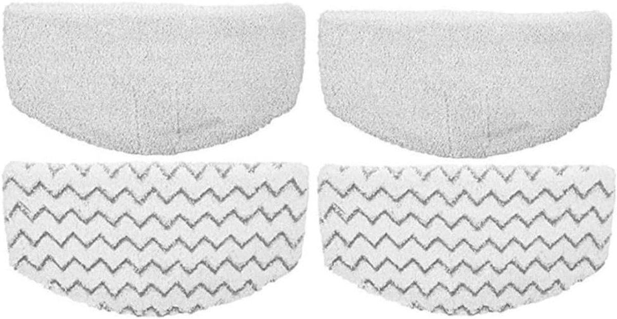 Microvezel Dweilpads - Wasbare Doeken - Stoomreinigen Vloeren - Extra Absorberend - 4 Stuks - Wit