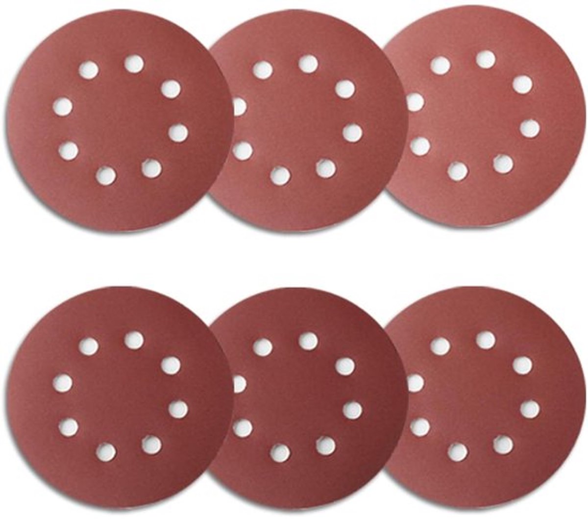 Schuurschijven 125 mm klittenband - 90 stuks - 40/60/80/120/180/240 korrel - Excentrische schuurmachine - Hout en metaal - Ronde schuurpapier met 8 gaten.
