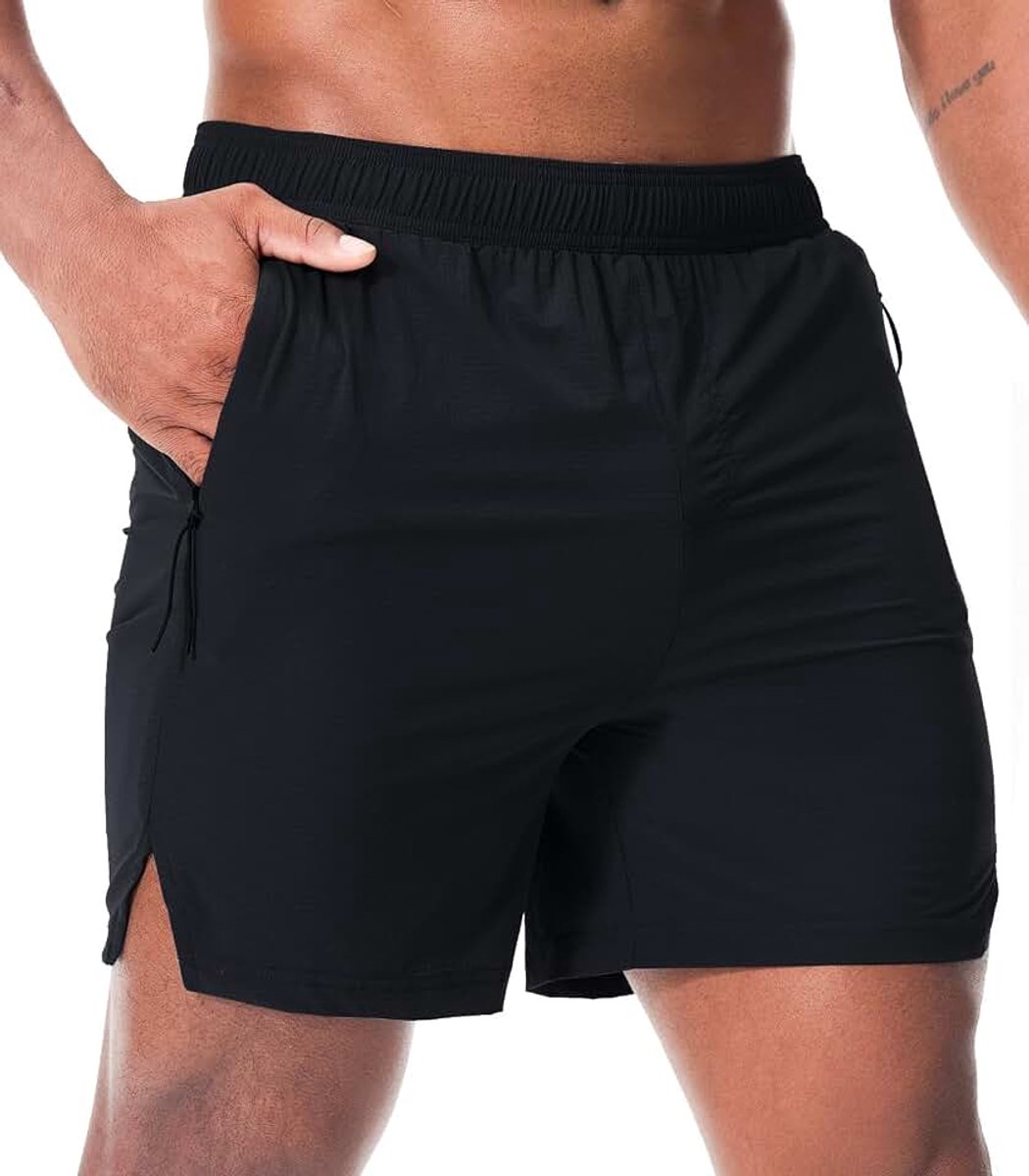 Shorts Gym Ademend Sport Workout met Rits Zakken Lichtgewicht Sneldrogend