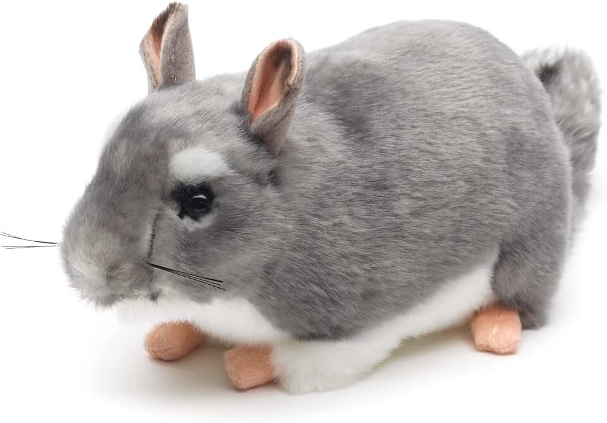 - Chinchilla grijs - 22 cm (lengte) - pluche knaagdier - pluche dier, knuffeldier