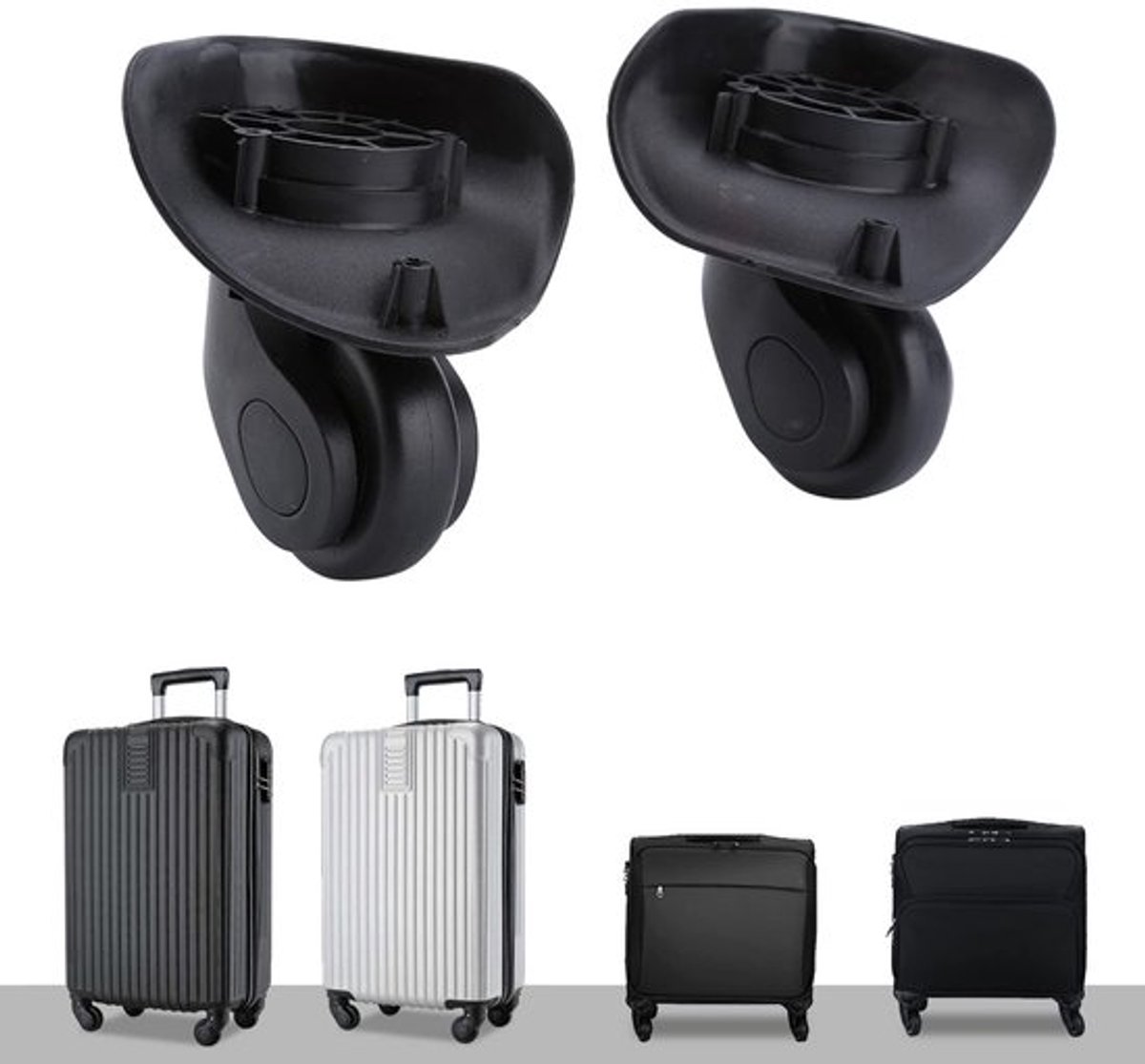 Reservewieltjes - Zwenkwielen - Glad en stil - 2 Stuks - Bagagewielen - Ideaal voor koffer en bagage