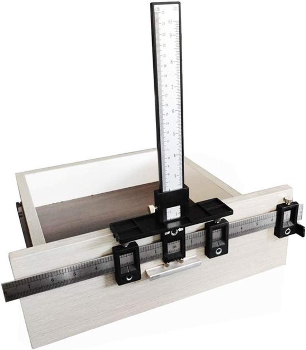 Aluminium boorpuntzoeker voor houtbewerking - Boorgeleider voor kabinet hardware