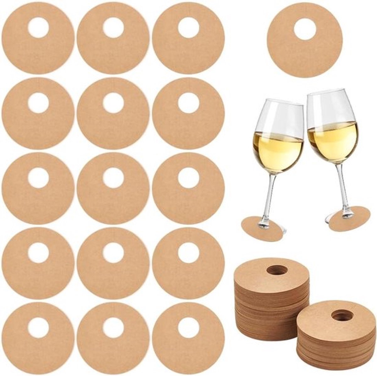 Blanco Papier Wijnglas Markers voor DIY Identificatie van Champagne en Wijnglazen