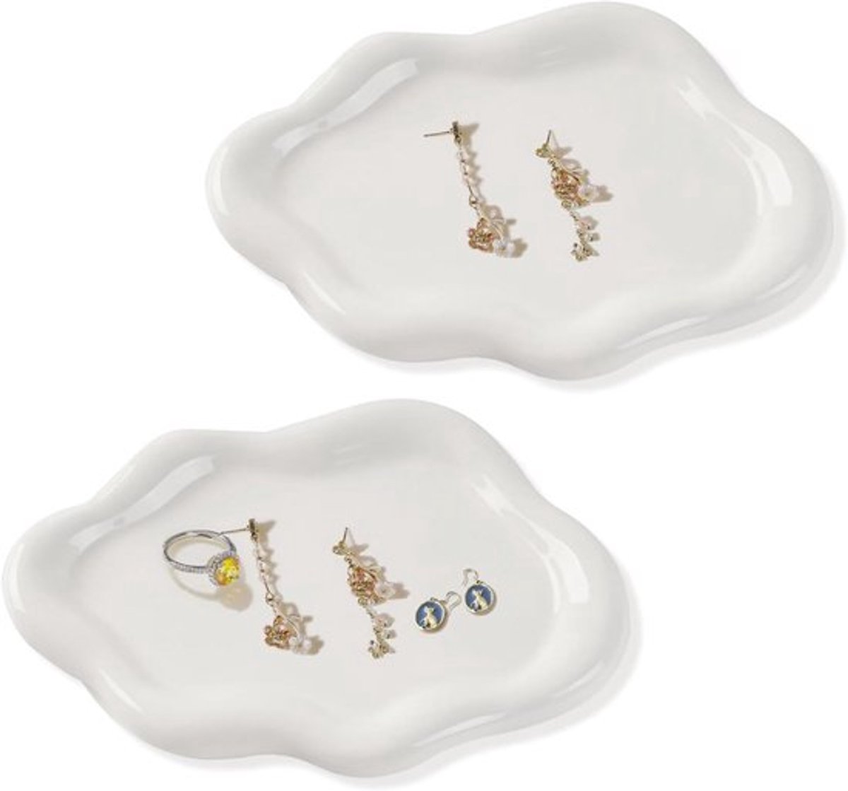 Sieradendienblad set van 2 stuks van keramiek - Ringhouder - Moederdagcadeau - Oogstfeest - Vrouwen - sieradenopberger