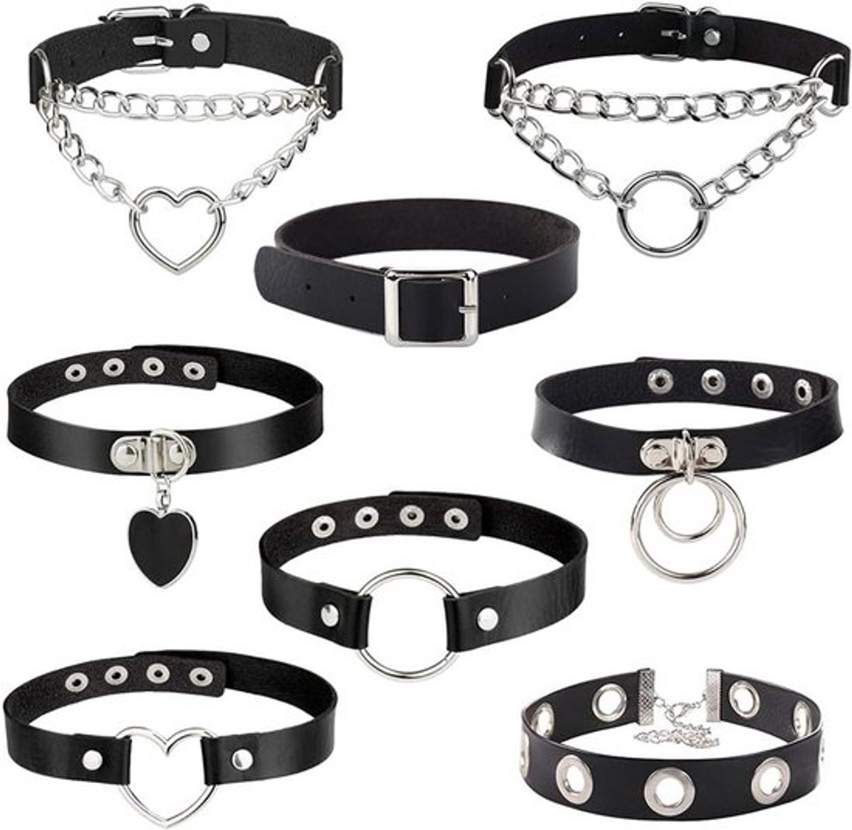 Gothic Kraagketting van Leer - Punk Stijlvol Accessoire met Strik - Alternatieve Halsband