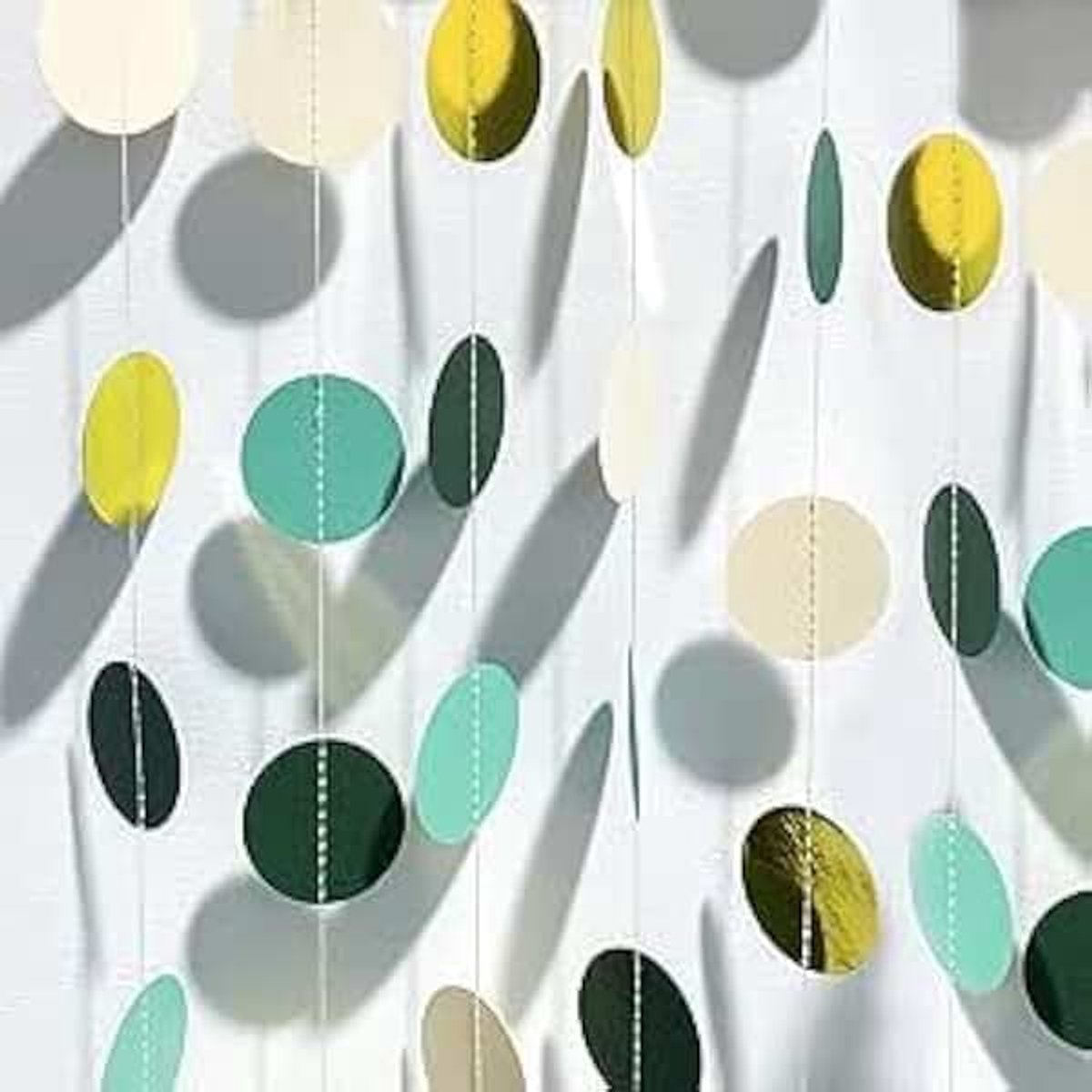 Pailletten, pailletten, decoratieve slinger, 4 stuks, goud en groen, lichtgoud, donkergroen, lichtgroen, 4 meter paillettenband om op te naaien, voor kleding, doe-het-zelf naaien