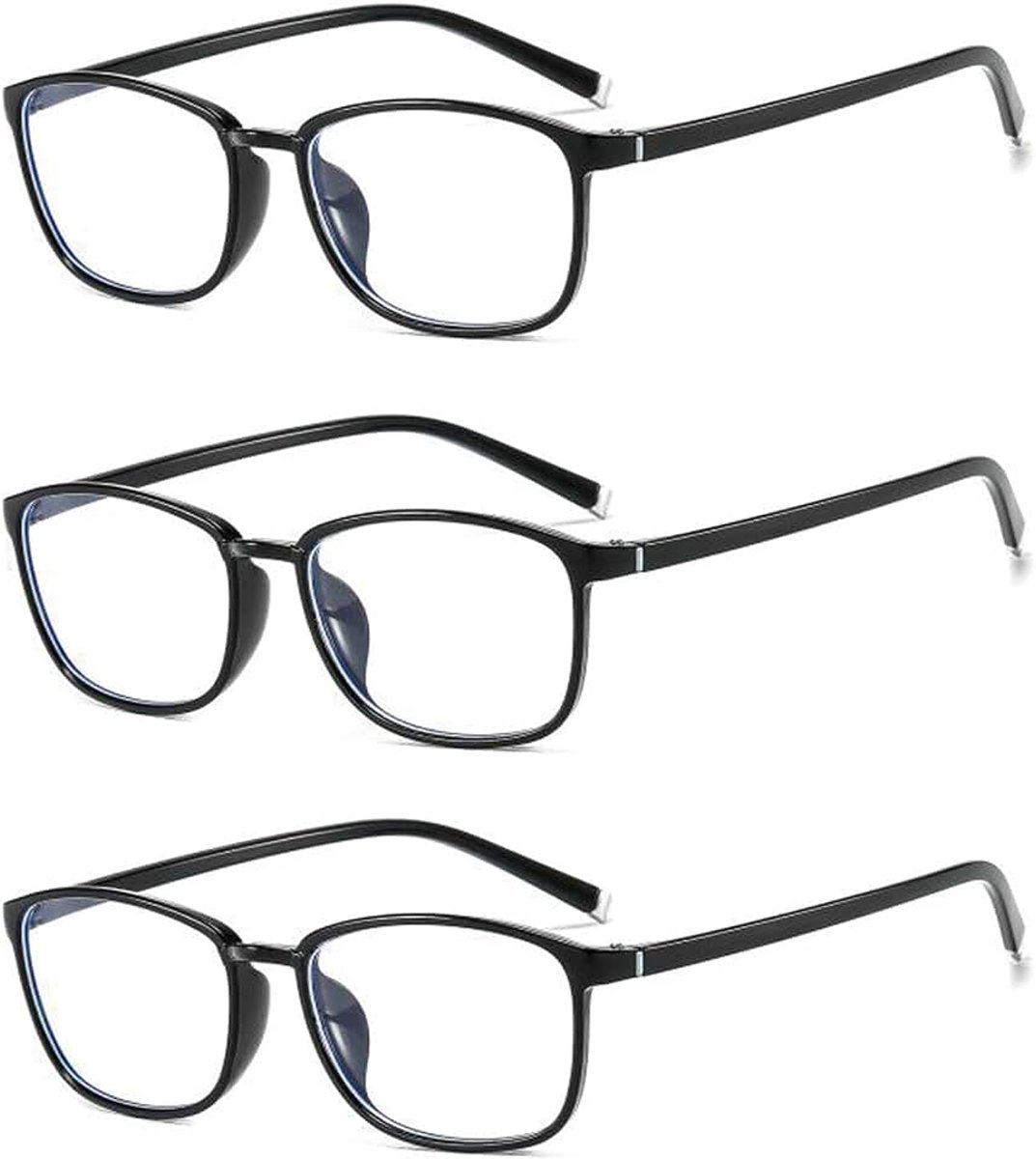 Blauw licht, blokkeerbaar, computerbril, 3 stuks, zichthulp, gaming, uv-bescherming, blauw geblokkeerd bril, voor dames en heren