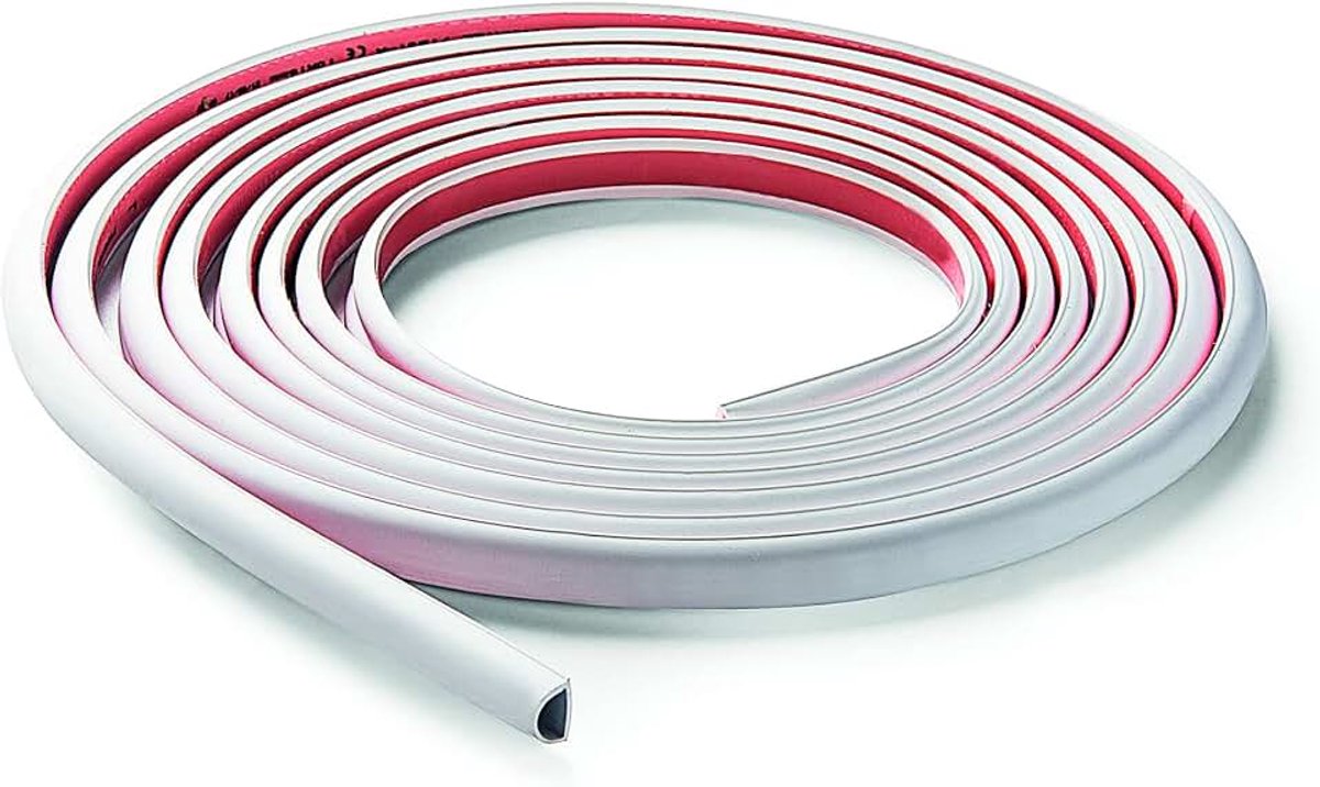 — Flexibel kabelkanaal | Met zelfklevende tape | 5 meter | 12,8 mm x 15 mm | Eenvoudige installatie | Zelfklevende tape al ingebed | Grijs