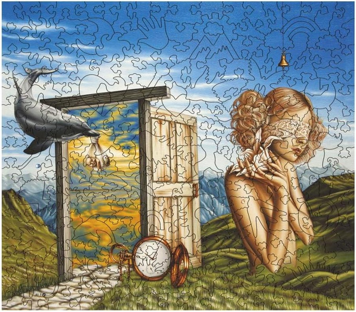 Houten Puzzel - Unieke Vormen - Ontspanning en Uitdaging - FSC Gecertificeerd Hout - 29 x 20 cm - Bloemen Design