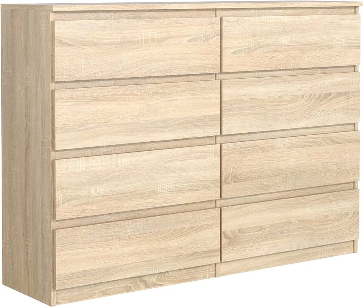 Meble masztalerz Ladekast 100 cm, 8 Lades, Sonoma | Opbergkast voor de Woonkamer 100x101,5x39 cm, Kasten Slaapkamer, Cabinet voor de Hal