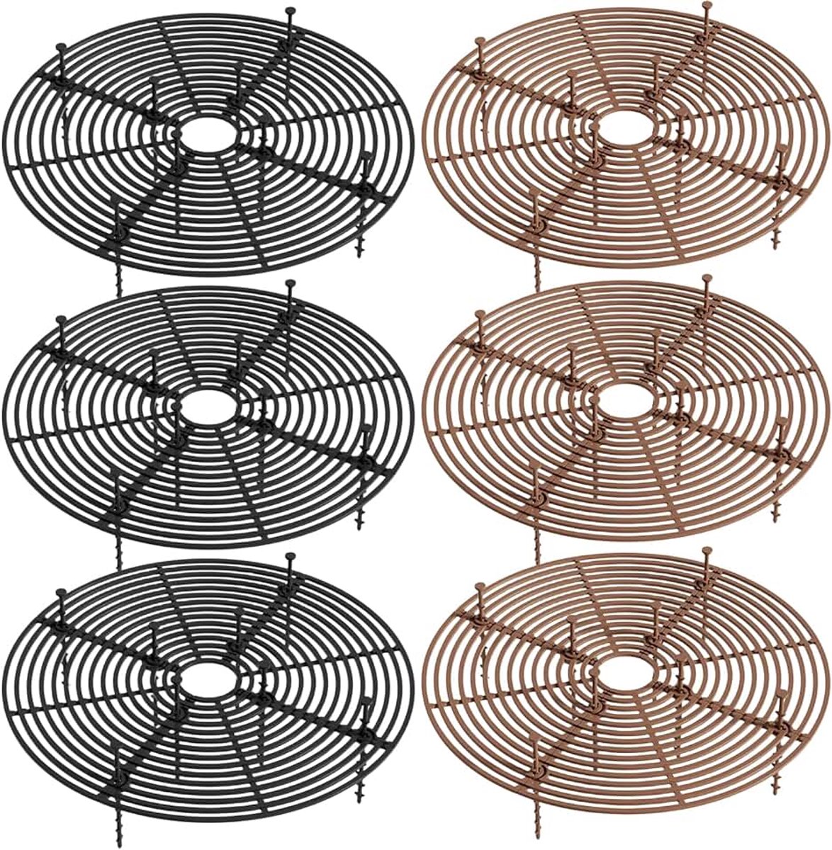Set van 6 bloempotroosters: bloempotafdekking 30 cm, plantenbeschermingsrooster, plantenpotbescherming, plantenpotbescherming, bodembescherming
