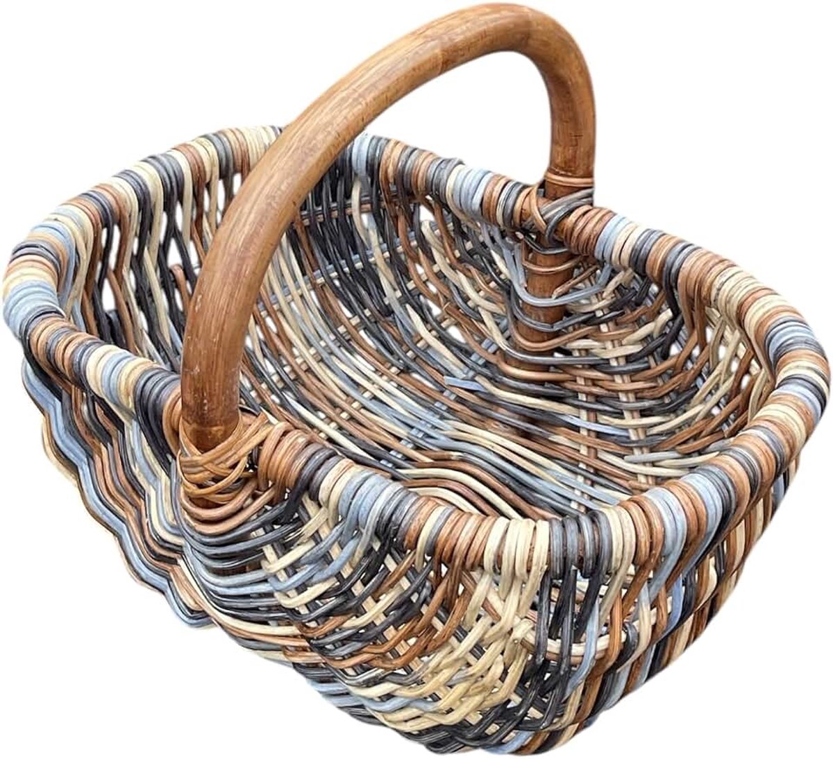 Stabiele rotanmand in de kleur zebra